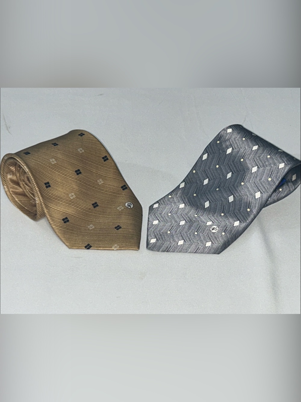 Versace Gold and Gray Patterned Men's Ties